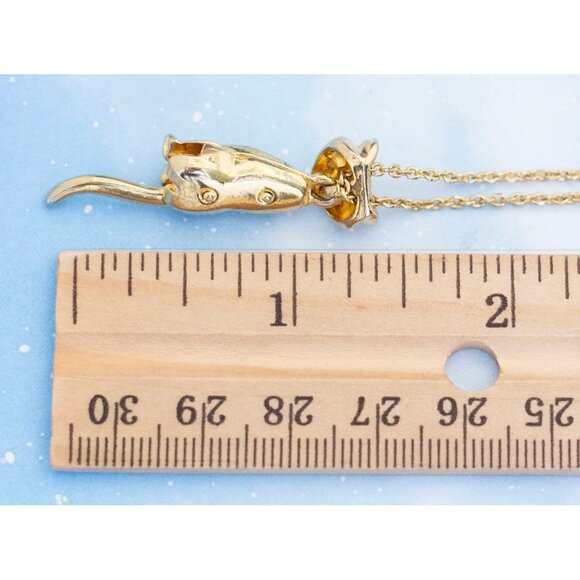 Vintage Golden Cat Necklace | Gold Tone Necklace | 22 inch | Avon | J10 - Picture 3 of 3